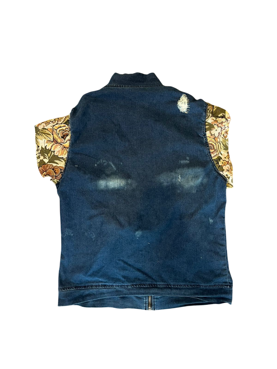 jacket torn by flowers